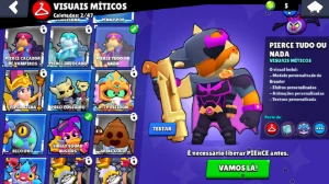 Conta com 4 Skin hipercarga - Brawl Stars