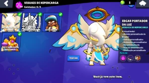 Conta com 4 Skin hipercarga - Brawl Stars