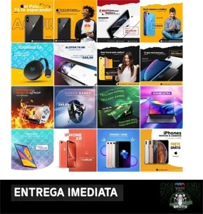 Pack 110 Artes Para Loja De Eletrônicos Editáveis Psd + Png - Serviços Digitais