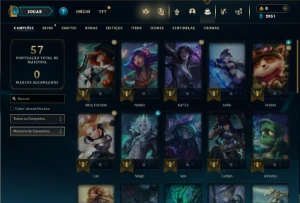 Unranked com 35 Champs e 3 Skins ( UPADA A MÃO ) - League of Legends LOL