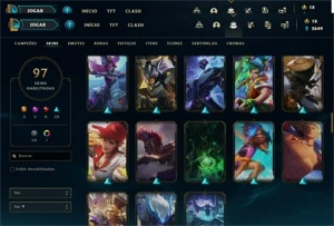 Conta Lol UNRANKED c/ todos os campeões e 97 skins - League of Legends