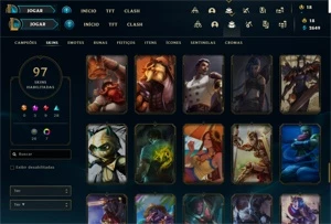 Conta Lol UNRANKED c/ todos os campeões e 97 skins - League of Legends