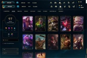 Conta Lol UNRANKED c/ todos os campeões e 97 skins - League of Legends