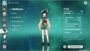 Conta ar52- xiao, venti - Genshin Impact