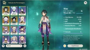 Conta ar52- xiao, venti - Genshin Impact