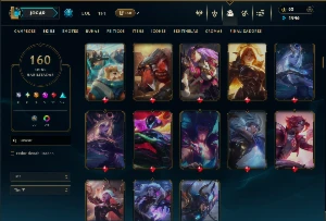 Platina 4 com TODOS os champs e 160 Skins ( JG / MID / ADC ) - League of Legends LOL