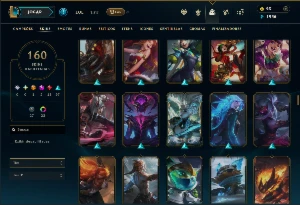 Platina 4 com TODOS os champs e 160 Skins ( JG / MID / ADC ) - League of Legends LOL