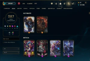 Unranked com TODOS os Champs e 287 Skins ( MID / ADC / JG ) - League of Legends LOL