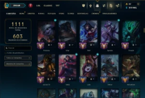 Unranked com TODOS os Champs e 287 Skins ( MID / ADC / JG ) - League of Legends LOL