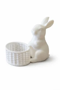 Coelho com Cestinho Decorativo de Páscoa - Artesanato e Personalizados