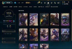 Esmeralda 3 com TODOS os Champs e 155 Skins +2 Raras - League of Legends LOL