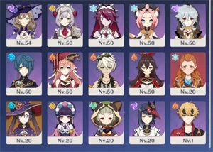 Conta AR 54 com 6 personagens 5 estrelas - Genshin Impact