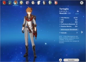 Genshin Impact AR 46 com 5 personagens 5estrelas