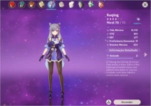 Genshin Impact AR 46 com 5 personagens 5estrelas