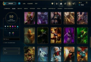 Bronze 2 com 50 Champs e 50 Skins - League of Legends LOL