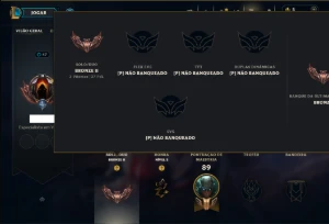 Bronze 2 com 50 Champs e 50 Skins - League of Legends LOL