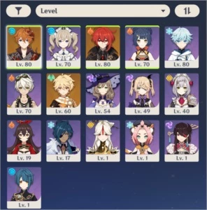 Genshin Impact AR47 Diluc + 2Childe + Vários 4Estrelas