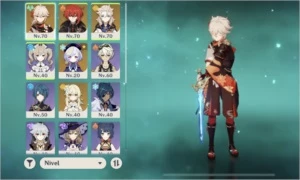 Ar37. kuzuha + juramento, Albedo, Diluc e Qiqi - Genshin Impact