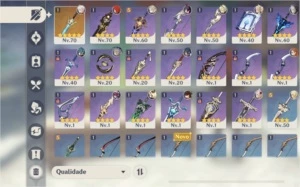 Ar37. kuzuha + juramento, Albedo, Diluc e Qiqi - Genshin Impact