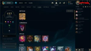 Conta lol com skins , já foi plat agora esta ouro - League of Legends