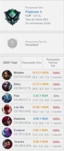 Conta de league of legends LOL