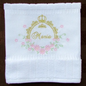 Toalha de Lavabo Personalizada com Brasão - Artesanato e Personalizados