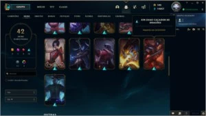 Conta League of Legends┃Platina IV┃42 skin's┃Troca de nick LOL