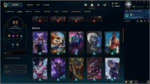Conta League of Legends┃Platina IV┃42 skin's┃Troca de nick LOL
