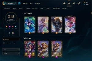 Conta lol Diamante 3 com muitas skins ! - League of Legends