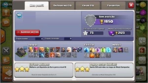 CV9 Recente - Troca de nome disponível - Lvl 90 - Clash of Clans