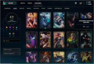 CONTA LOL LV 91- 98 CAMPEÕES-42 SKINS-10 CROMAS - League of Legends