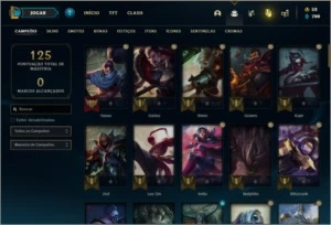 Conta ouro 4 com 54 skins e 84 champs - League of Legends LOL