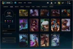 Conta ouro 4 com 54 skins e 84 champs - League of Legends LOL