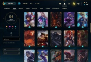 Conta ouro 4 com 54 skins e 84 champs - League of Legends LOL