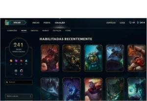 CONTA LOL UNRANKED LV 44, TODOS OS CHAMP, 241 SKINS, BARATA - League of Legends