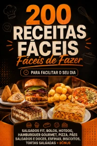 200 Receitas - Salgados, Torta, Salgadinho, Humburguer, Doce