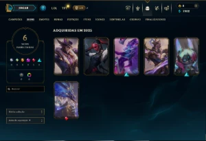 Platina 4 com 65 Champs e 6 Skins - League of Legends LOL
