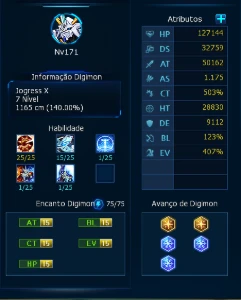 CONTA END GAME COM 3 RANK U - DIGIMON MASTER LA OMEGA - Digimon Masters Online DMO