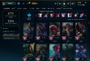 Unranked com TODOS os Champs e 165 Skins  ( Nivel 668 ) - League of Legends LOL