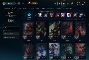 Unranked com TODOS os Champs e 165 Skins  ( Nivel 668 ) - League of Legends LOL