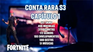 CONTA RARA FORTNITE S3 CAP 1 COM WILDCAT E MAIS DE 570 SKINS