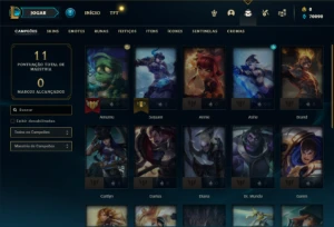 Conta Platina 1 com 21 Champs e 1 Skin EMAIL NÃO CONFIRMADO - League of Legends LOL