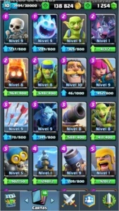 CONTA NV 10 ARENA 9 // 7 LENDÁRIAS BOAS (1 NV 2 + 1 CARTA) - Clash Royale