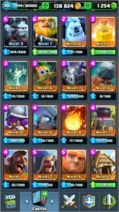 CONTA NV 10 ARENA 9 // 7 LENDÁRIAS BOAS (1 NV 2 + 1 CARTA) - Clash Royale