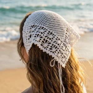 Bandana de Crochê - Artesanato e Personalizados