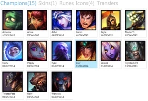 Conta com 15 Campeões e 1 Skin - League of Legends LOL