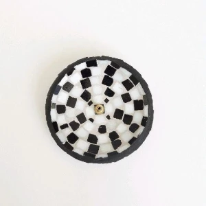Porta Incenso Mosaico Preto e Branco - Artesanato e Personalizados