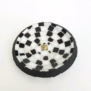 Porta Incenso Mosaico Preto e Branco - Artesanato e Personalizados