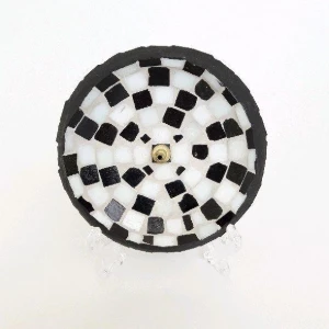 Porta Incenso Mosaico Preto e Branco - Artesanato e Personalizados