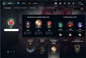 Conta prata 1 com 144 Champs e 262 Skins + 5 Prestigios - League of Legends LOL